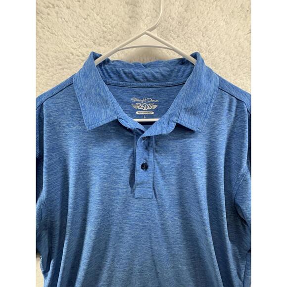 Straight Down Other - Straight Down Performance Polo Mens Large Blue Soft Stretch Logo